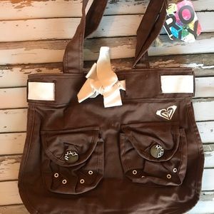 Brand new Roxy brown and white purse